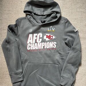 Nike Official NFL Superbowl LIV AFC Champions Hoodie Kansas City Chiefs kids XL